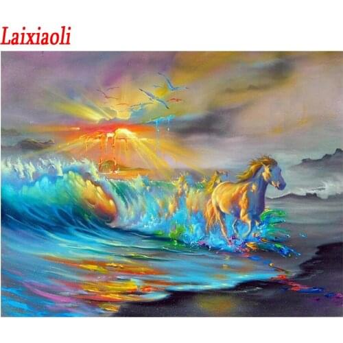 5d DIY Diamond Painting rhinestone color Horse bird Full Square Drill Cross Stitch Diamond Embroidery fantasy scenery home Decor