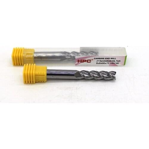 8*8*75 of 3 flutes HRC 60 mill cutter solid carbide end mill CNC machine milling tools