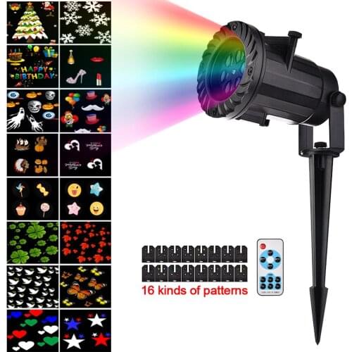 500mA 6W RF Wireless Remote Control 16PCS Interchangeable Film LED Decorative Lamp Lights For Lawn Ground Holiday UK Plug