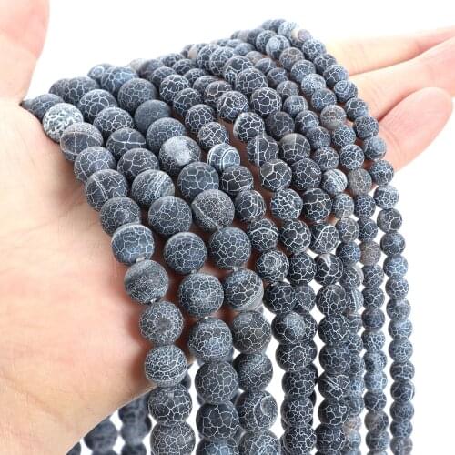 15" Strand Natural Stone Beads Weathered Stone Beads Round Loose Beads For Jewelry Making Bracelet Necklace 4/6/8/10/12mm
