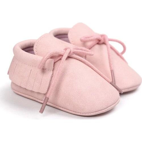 Baby pink colors girls moccasins infant newborn shoes with princess style baby shoes 0~18month CX45C