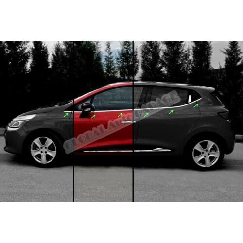 For Renault Clio 4 2012-2019 Chrome Bottom Window Moulding Window Frame Framework Auto Accessory Diffüser Spilitter Car-styling