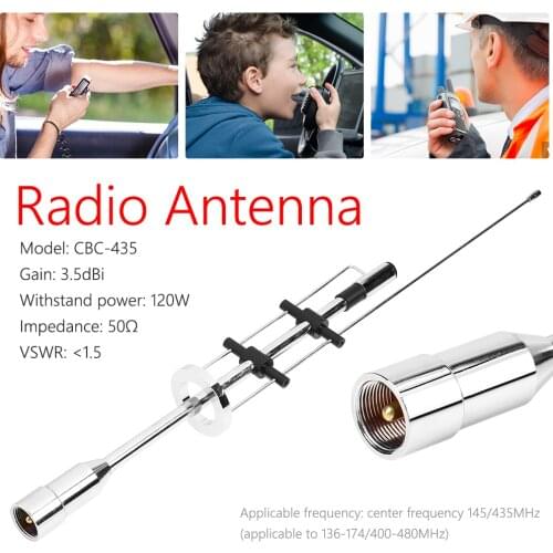 Dual Band Antenna CBC-435 UHF VHF 145/435MHz Decoration for Mobile Radio PL-259 Connector Outdoor Personal Car Parts