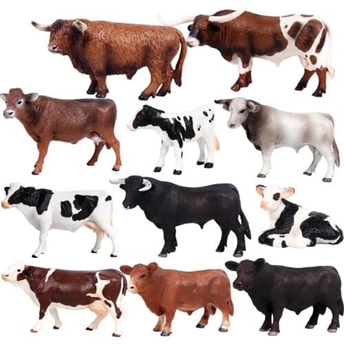 Farm Animals Cow Simulation Bull Yak Model Action Figures Wild Buffalo Ornaments Figurines PVC Education Toy For Childs Gifts