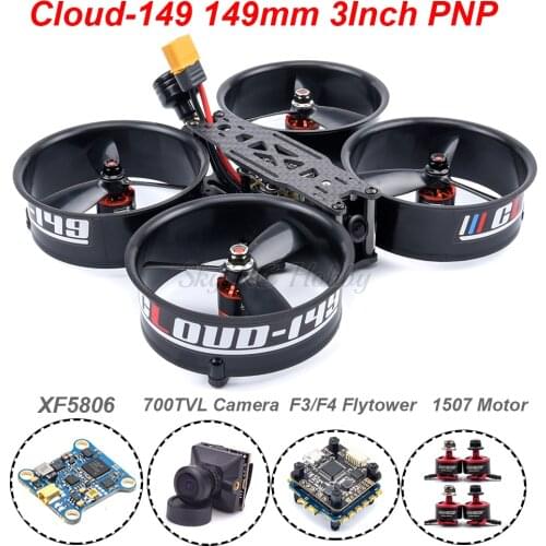 PNP CLOUD-149 149mm 3inch Carbon Fiber Frame 1507 3800kv Motor 35A BLHELI_S ESC Mini F3 / F4 700TVL Camera FPV Racing RC Drone