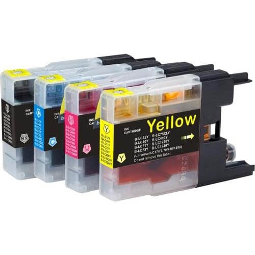 Full Ink 4 PCS Ink Cartridge LC12 LC40 LC71 LC73 LC75 LC400 LC1220 LC1240 Printer for Brother MFC-J6910CDW J6710CDW J5910CDW