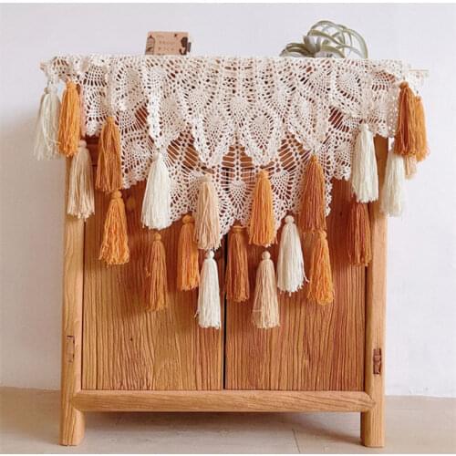 Macrame Wall Hanging, Boho Decor, Hanging Leaf, for Bedroom ,Bohemian Curtains Coffee Table Decoration Potholder