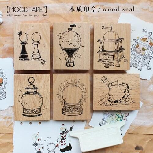 Moodtape vintage wood clear stamp for DIY scrapbooking/photo album Decorative stamp sunflower tulip stamp seal 646650084820