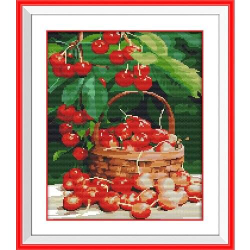 Fresh cherries Home Decor Cross Stitch Kits Printed Canvas DMC Counted printed Cross-stitch set Embroidery Needlework Kit DIY