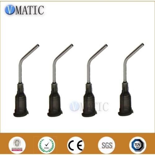 Free Shipping 16G Grey 0.5'' Length 45 Degree Bend Bent Dispensing Blunt End Stainless Steel Needle Tips 1/2 Inch