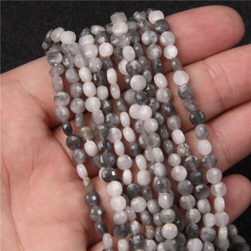 Natural 4mm 6mm Hawks Eye Stone Beads Round Faceted Coin Gem Stone for Jewelry Making DIY Bracelet Necklace Wholesale 15.5"