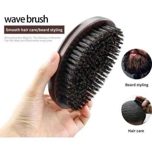 2021 New MAN Brush Boar Bristle for Mens Mustache Shaving Comb Face Massage Facial Hair Cleaning Brush Beech Comb Drop Shipping