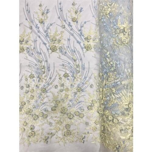 Newly listed handmade beads + 3D appliques, high-quality tulle embroidery, comfortable fabric, suitable for fashionable ladies