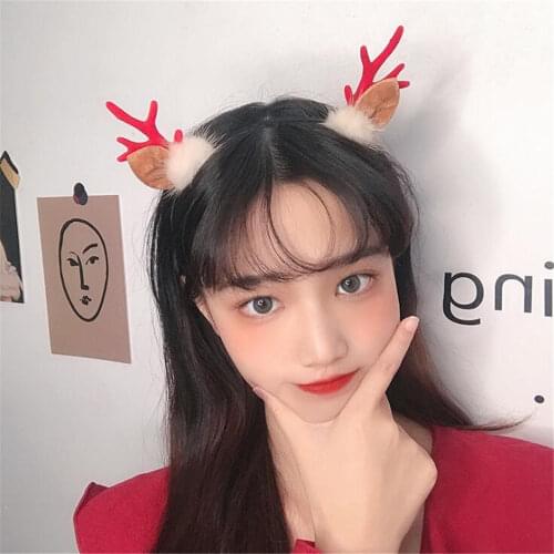 Christmas Headbands Antler Hair Band Deer Ear Hair Hoop Headwear Kids Hairband Party Cosplay Girls Hair Accessories Headpiece