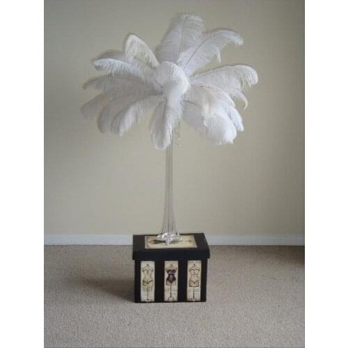 Wholesale Free shipping 100 pcs/lot White Ostrich Feather 12-14inch(30-35CM) Wedding Decoration table Centerpieces wedding cente