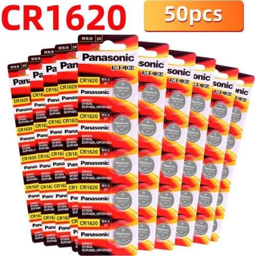 Original 50PCS Panasonic CR1620 button battery cr1620 ECR1620 GPCR1620 3v lithium battery for e-dictionary clock