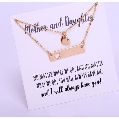 Silver Gold Necklaces Mothers Day Gift Mom Daughter Grandma Heart Bar Circle Stars Moon Layered Choker Necklaces for Women