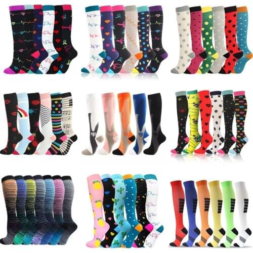Dropship Compression Stockings For Varicose Veins Nurse Socks Football Soccer Golf Tube Running Men Women Outdoor Sports Socks
