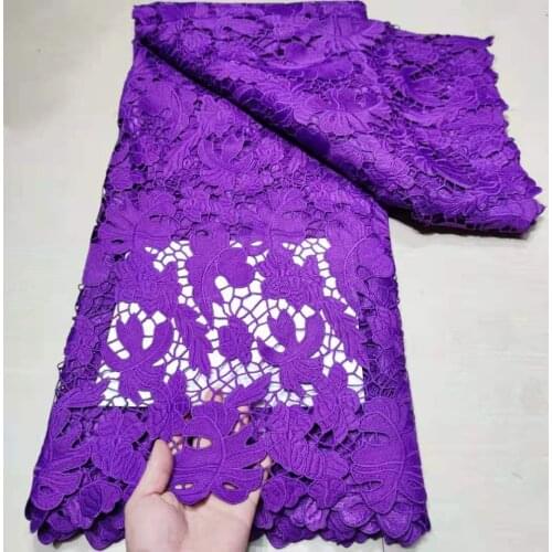 Swiss African Net Lace Fabric 2020 High Quality Nigerian Stone Lace Embroidery Guipure Cord Water Soluble Voile Lace For Party