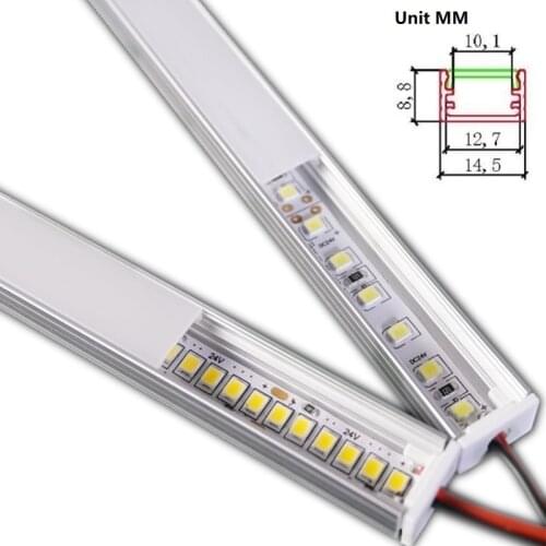 5PCS of 24VDC 50cm LED bar light,2835 60 120/240 led per meter flat led hard strip,6W 14W 90/180 degree link linear lighting