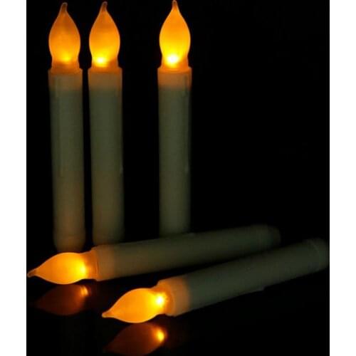 LED Light Cone Candles Electronic Taper Candle Battery Operated Flameless For Wedding Birthday Party Decorations Supplies SN2584