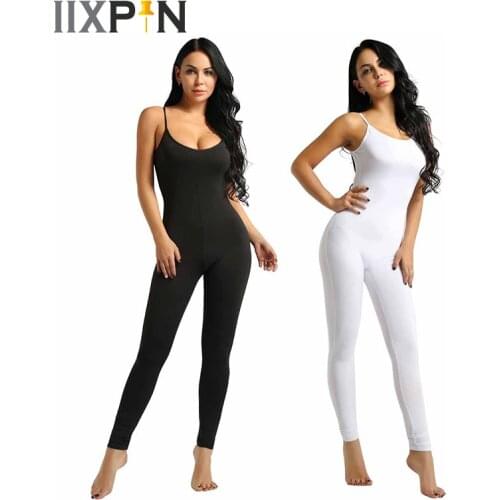 Women Bodysuit Leotard Sleeveless Spaghetti Straps Stretchy Ballet Leotard Yoga Unitard Gymnastics Leotard Sports Dance Jumpsuit
