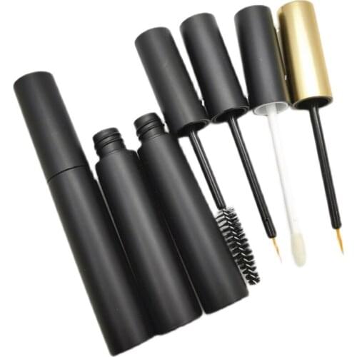 10ml Lipgloss Tubes Wholesale Mascara Tube Containers Eyeliner Tubes Eyelash Growth Liquid Tubes Matt Black Cosmetic Bottle