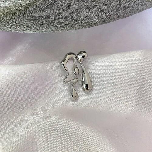 U-Magical unique Design metallic Irregular asymmetric dangle earrings for women simple Twisted waterdrop earrings jewelry