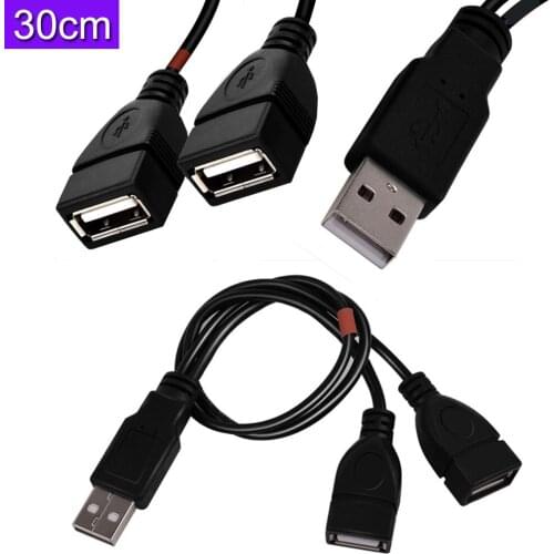 USB 2.0 A Male plug to 2 dual USB A Female jack Y splitter Hub adapter Cable