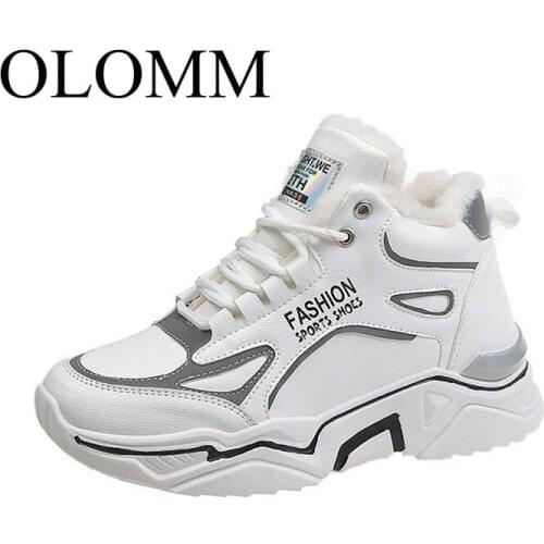 OLOMM old shoes women 2019 autumn and winter new plus velvet womens shoes casual increase sports shoes women AB-109