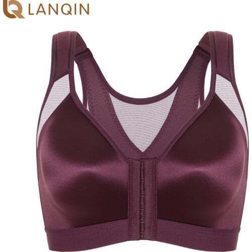 Womens Wireless Posture Bra X-shaped Back Support Front Closure Full Coverage Non Padded