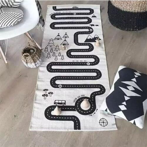 180*70cm Kid Soft Carpet Rugs Adventure Map Baby Play Mats Child Crawling Blanket Carpet Toys Storage Bag Kids Room Decoration