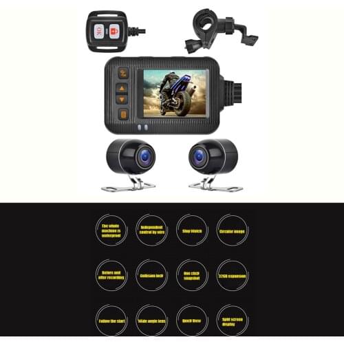 2 inch Motorcycle Camera HD 1080P Waterproof DVR Dash Cam Driving Video Recorder Dual Camera DVR System night Parking Monitor