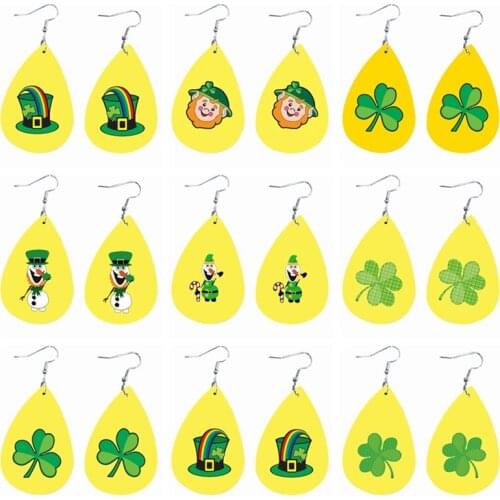 2021 New Style Color Fashion Patricks Day Stud Earrings Snow Woman Into A Leprechaun Eif Olaf Earrings Sets