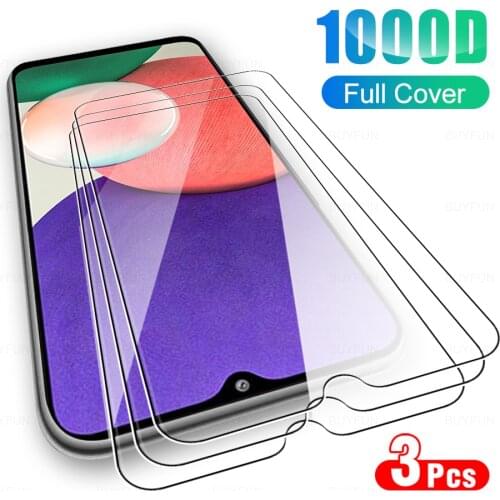 3Pcs Full Cover Protective Glass For Samsung Galaxy A22 5G Glasses Screen Protector Film For Sumsung Sansung Samsong A 22 6.6"