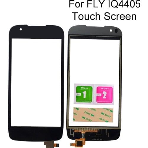 4.5'' Touch Screen For Fly IQ4405 Evo Chic 1 IQ 4405 Touch Screen Glass Digitizer Panel Lens Sensor Glass Adhesive Wipes