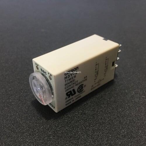 5pcs H3Y-2 H3Y Power On Delay Timer DC 24V 5A 250VAC 0-5/10/30/60s Seconds 24VDC Time Relay DPDT 8 Pins 2NO 2NC