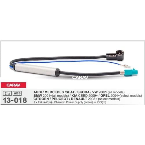 Carav 13-018 Car Stereo Radio Antenna Adaptor for BMW for KIA for OPEL for CITROEN - PEUGEOT - RENAULT 2008+(select models)