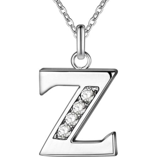 Letter Z bling zircon silver plated Necklace New Sale silver necklaces & pendants /JRCQLDGC KEPXOLXA