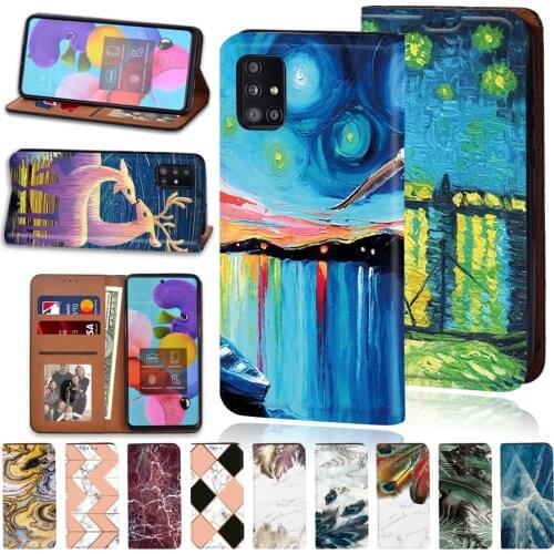 Phone Case for Samsung Galaxy A51/A71/A70/A70S/A41/A50/A50S Leather Anti-Drop Card Slot Wallet Phone Case with Magnet