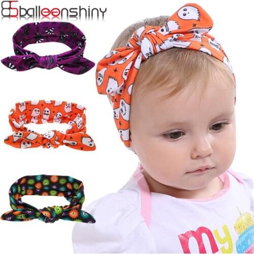 Balleenshiny 3colors Halloween Childrens Headband Skull Head Calico Baby Headbands Newborn Baby Accessories Halloween Gifts