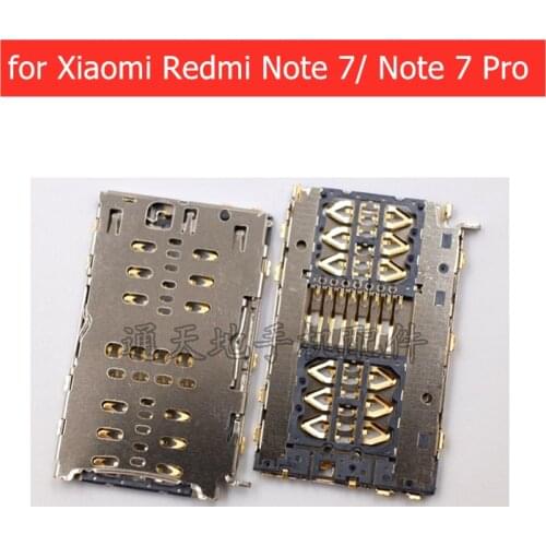 For Xiaomi Redmi Note 7/ Note 7 Pro SIM Card Reader Card Slot Tray Holder Connector Socket Replace Repair Spare Parts