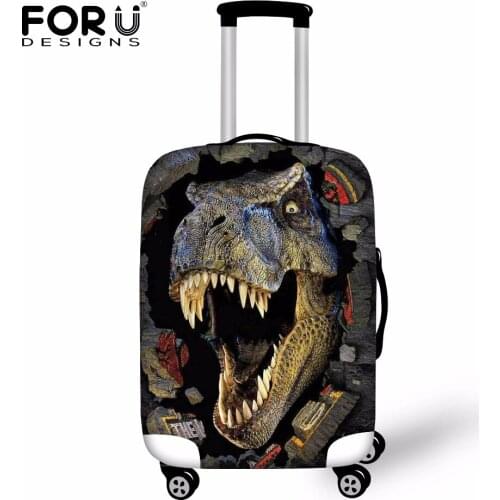 FORUDESIGNS Anti-dust Luggage Protective Covers Cool 3D Dinosaur Mens Elastic Trolley Protect Cover For 18"-30 Case Accessories