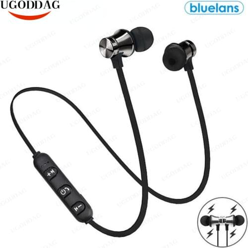 Headset Bluetooth Earphone Sport Magnetic Stereo Sports Waterproof Earbuds Wireless in-ear Headset with Mic for iPhone Samsun
