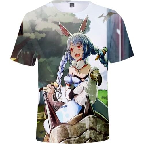 HOLOLIVE VTuber Usada Pekora 3D Spring Summer Preppy Style Men/Women Street Clothes T-shirt Youthful Kawaii Retro Innovation