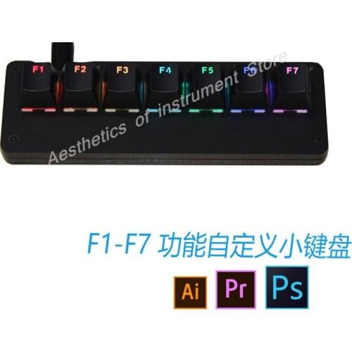 RGB Macro Function Keyboard Type C USB Programming Keyboard by Software LED Backlit 7keys Cherry Keypad shortcut Gaming LOL