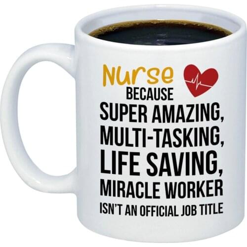 Nurse Miracle Worker Job Title Coffee Mug Funny Cute Gift