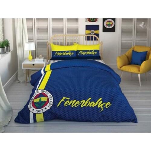 TAC TEXTILE FENERBAHCE FOOTBALL TEAM DUVET COVER SET DOUBLE SIZE %100 COTTON FABRIC,TURKEY TEXTILE