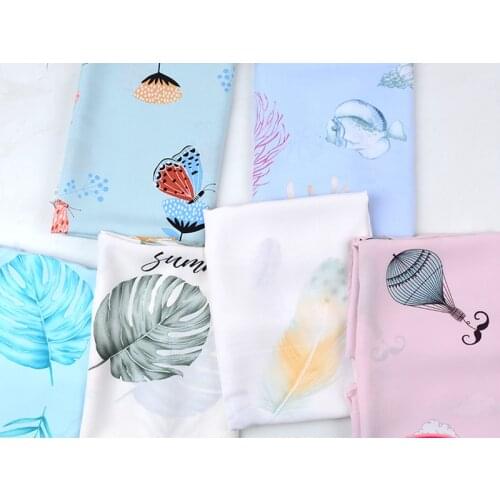 Summer Garment Print Silk Fabric Rayon Fabric Poplin Fabric Artificial Cotton Fabric for Children 50x160cm Other Fabric Plain