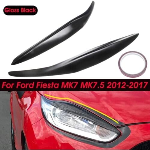 Car Headlight Eyebrow Cover Trim head light lamp Sticker for Ford Fiesta MK7 MK7.5 2012-2017